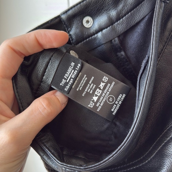 BLANKNYC Black Franklin Ribcage Wide Leg Leather Faux High Rise Pants 27 - Picture 5 of 7